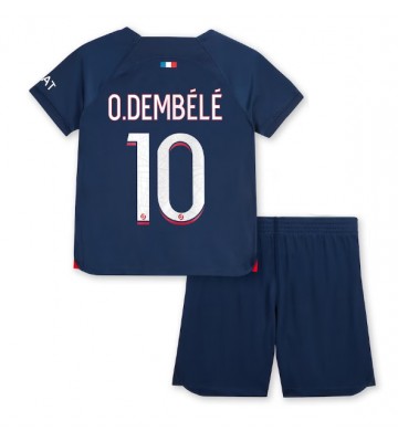 Paris Saint-Germain Ousmane Dembele #10 Primera Equipación Niños 2023-24 Manga Corta (+ Pantalones cortos)